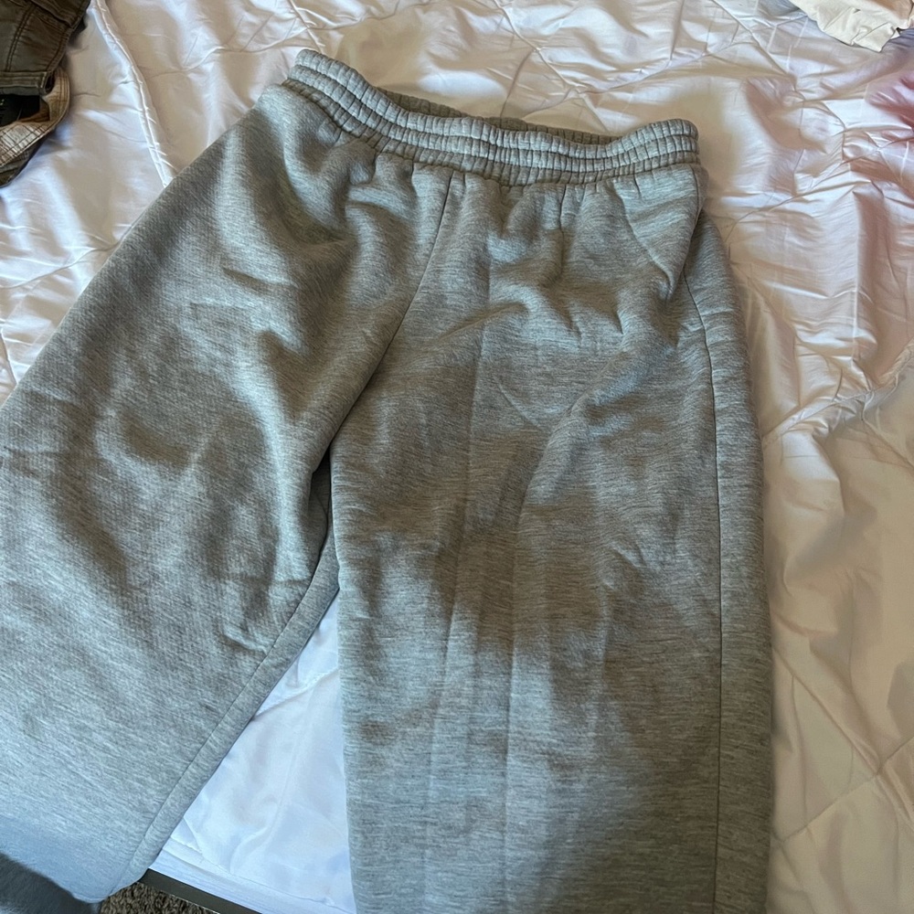 Fluffy gray sweats